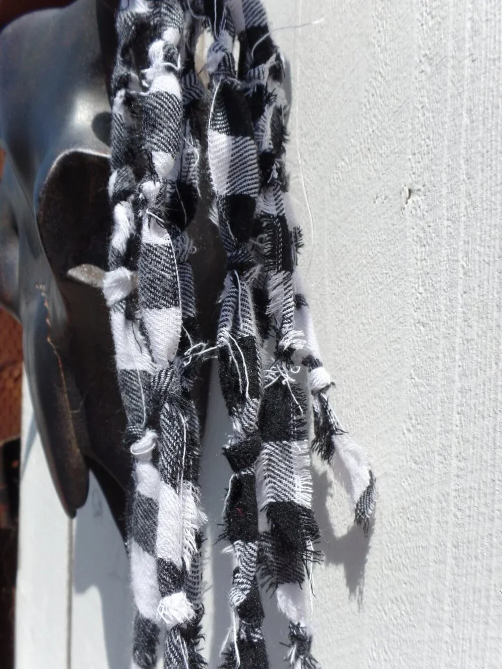 Hand Crafted SCRUNCHIE Swag (1) CHECKERED PAST